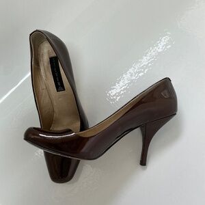 Preloved Steven by Steve Madden, Bronzy Brown Patent Leather Upper, Size 9 Pumps